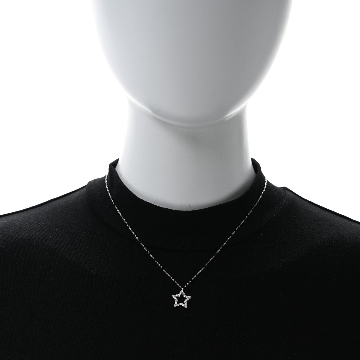 Tiffany Platinum Diamond Star Pendant Necklace 3 of 4