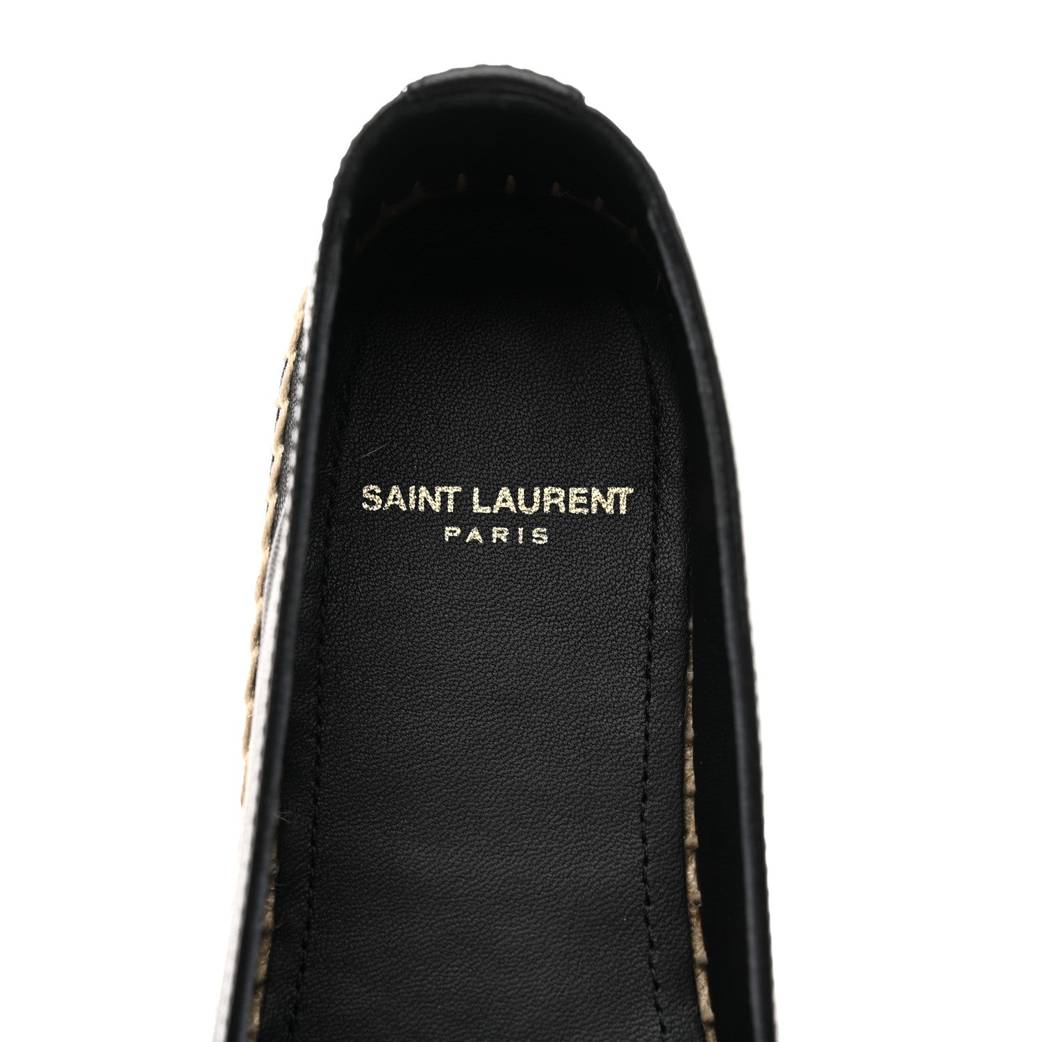Saint Laurent Lambskin Monogram Espadrilles 36.5 Black 7 of 9