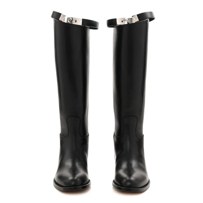 Hermes Box Kelly Jumping Boots 36 Black 3 of 10