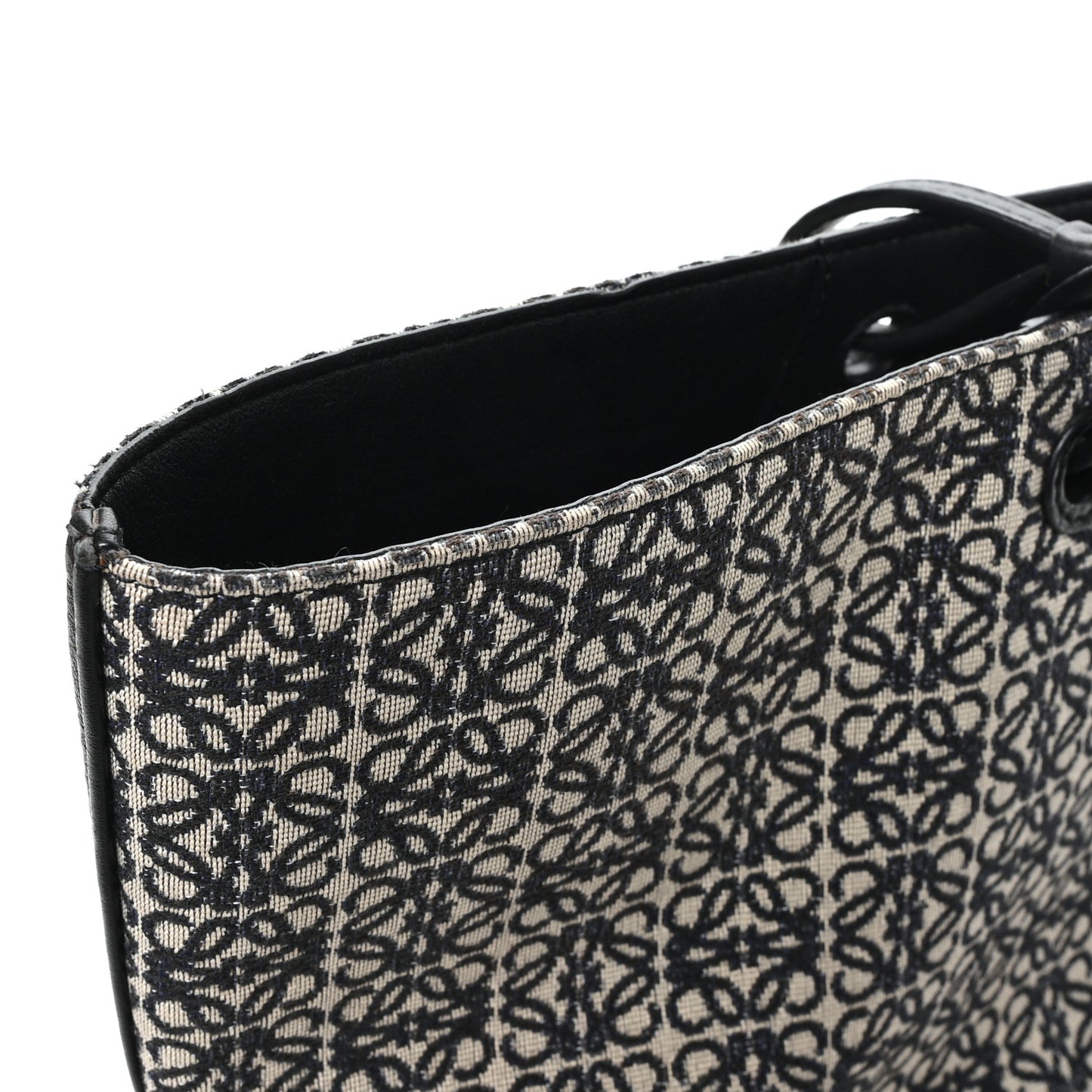Jacquard Anagram Calfskin East West Tote Beige Black
