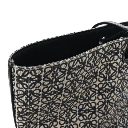 Loewe Jacquard Anagram Calfskin East West Tote Beige Black 11 of 11