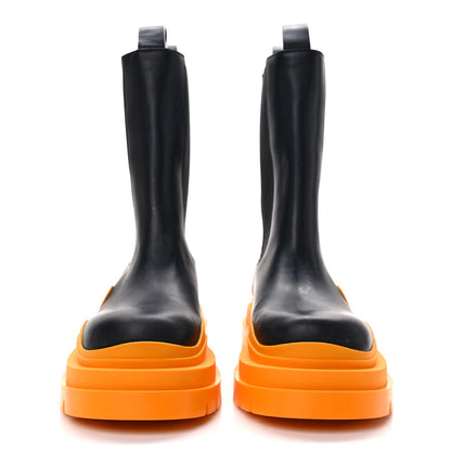 Bottega Veneta Calfskin The Tire Chelsea Boots 40.5 Black Tangerine 2 of 7