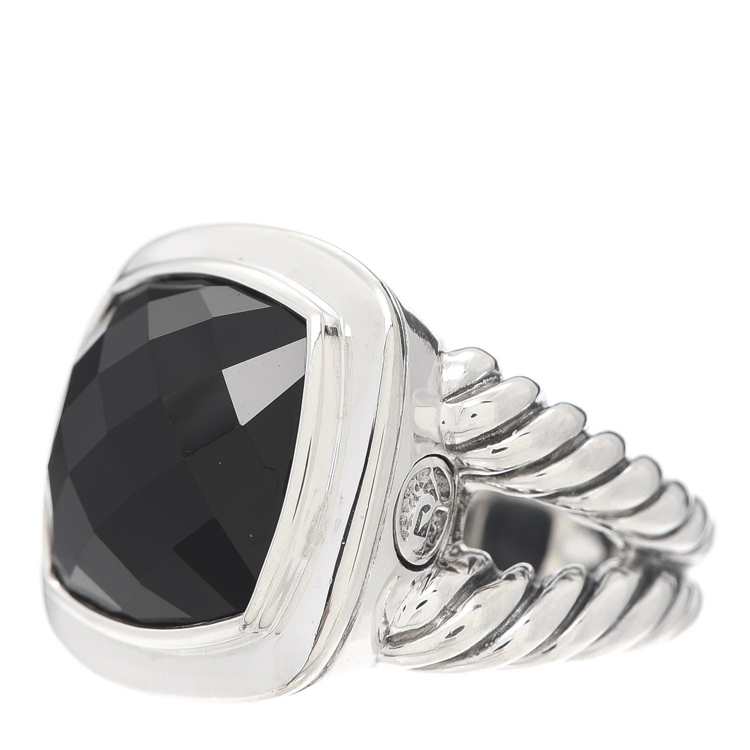 David Yurman Sterling Silver Black Onyx 14mm Albion Ring 52 6 3 of 5