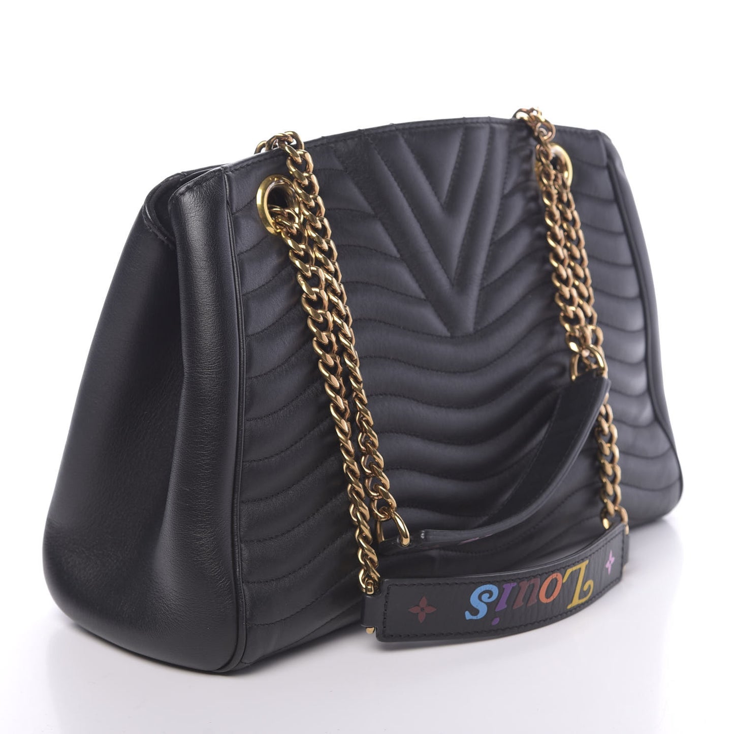 Calfskin New Wave Chain Tote Black