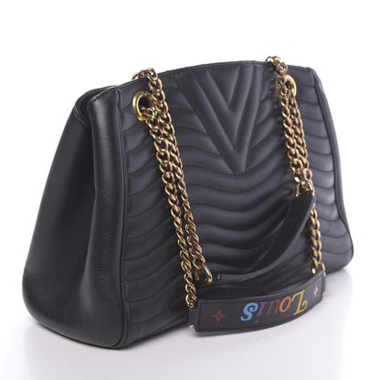 Louis Vuitton Calfskin New Wave Chain Tote Black 2 of 10