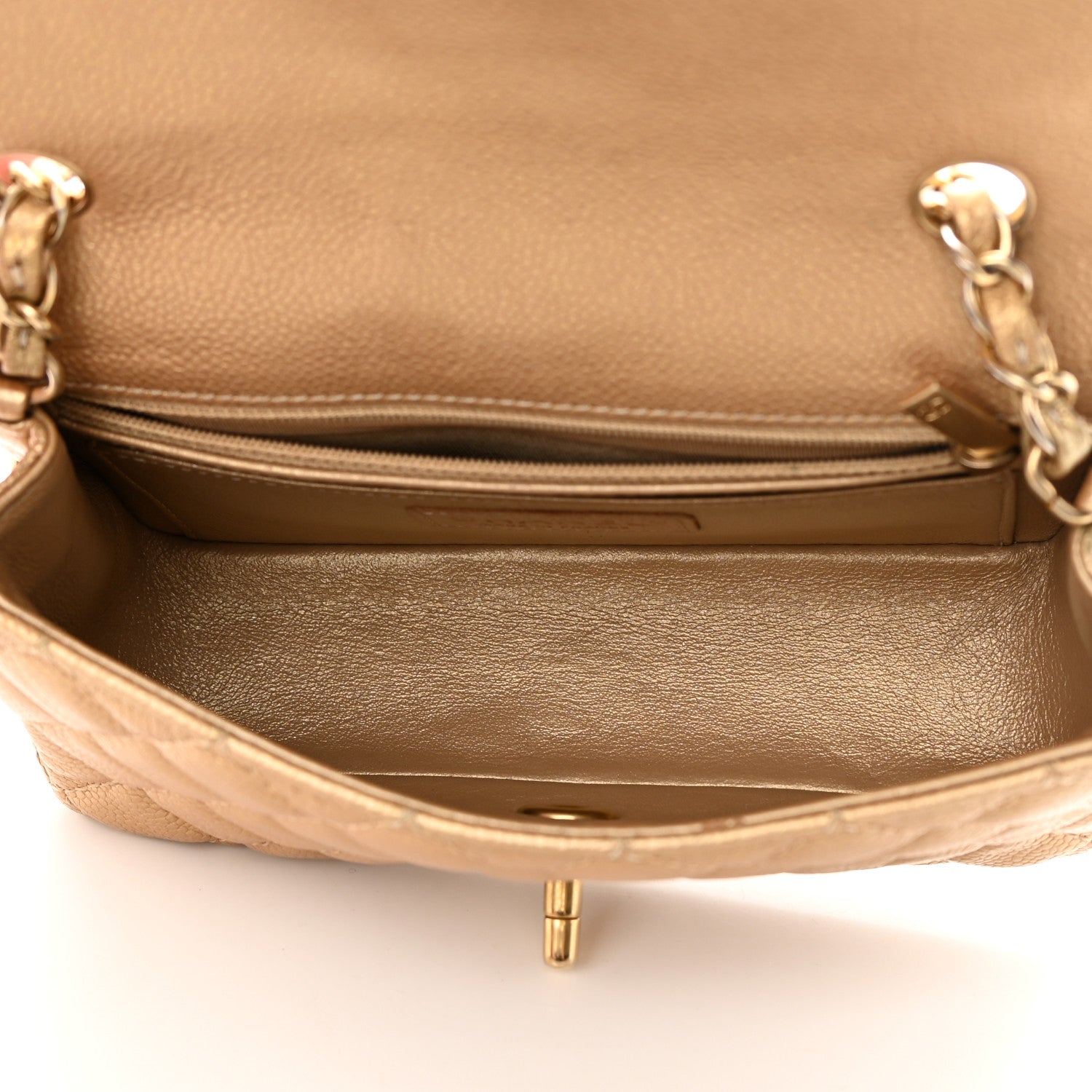Chanel Pearly Caviar Quilted Mini Rectangular Flap Gold 5 of 12
