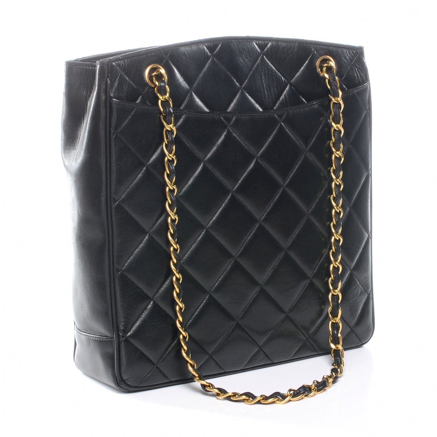 Lambskin Quilted CC Shoulder Bag Black