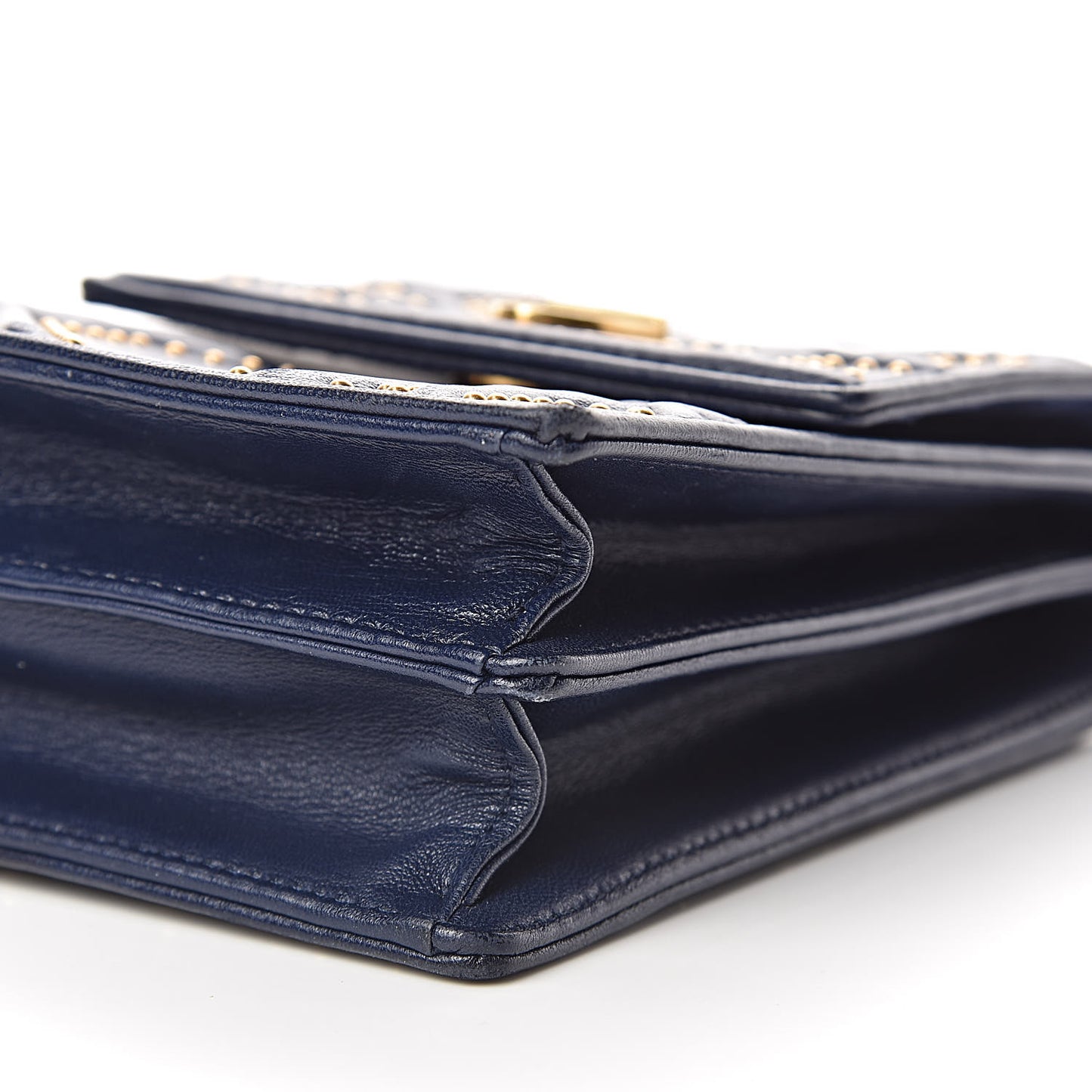 Lambskin Studded Vertical Diorama Indigo