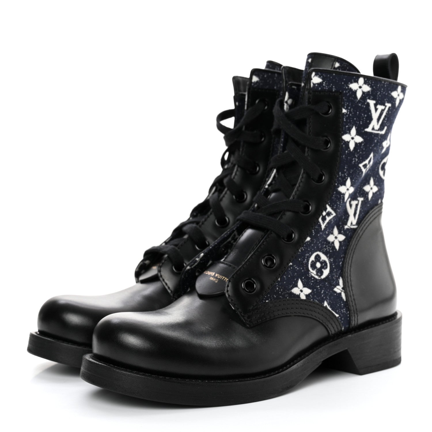 Louis Vuitton Denim Calfskin Metropolis Flat Ranger Boot 40 3 of 9