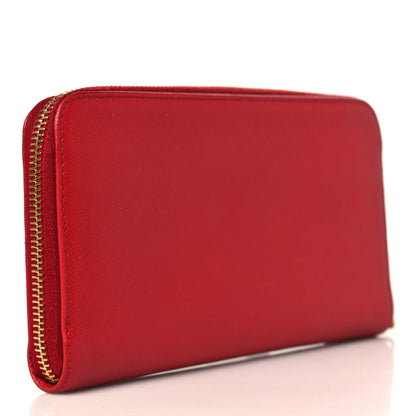 Prada Saffiano Fiocco Bow Zip Around Wallet Fuoco 3 of 8