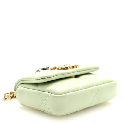 Chanel Lambskin Quilted Chanel 19 Flap Mini Shoulder Bag Light Green 4 of 10