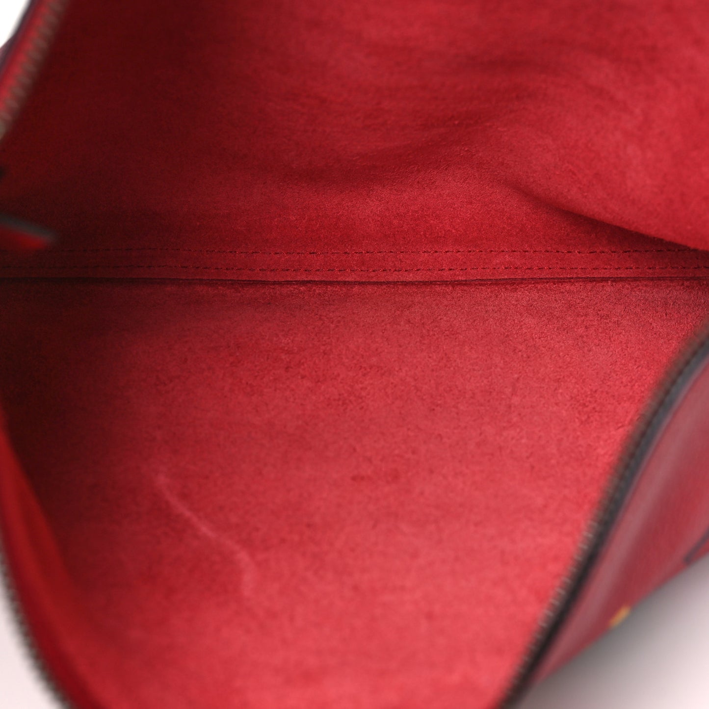 Pebbled Calfskin Medium Logo Portfolio Clutch Hibiscus Red