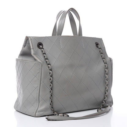 Chanel Grained Calfskin Small CC Pocket Tote Grey 3 of 17