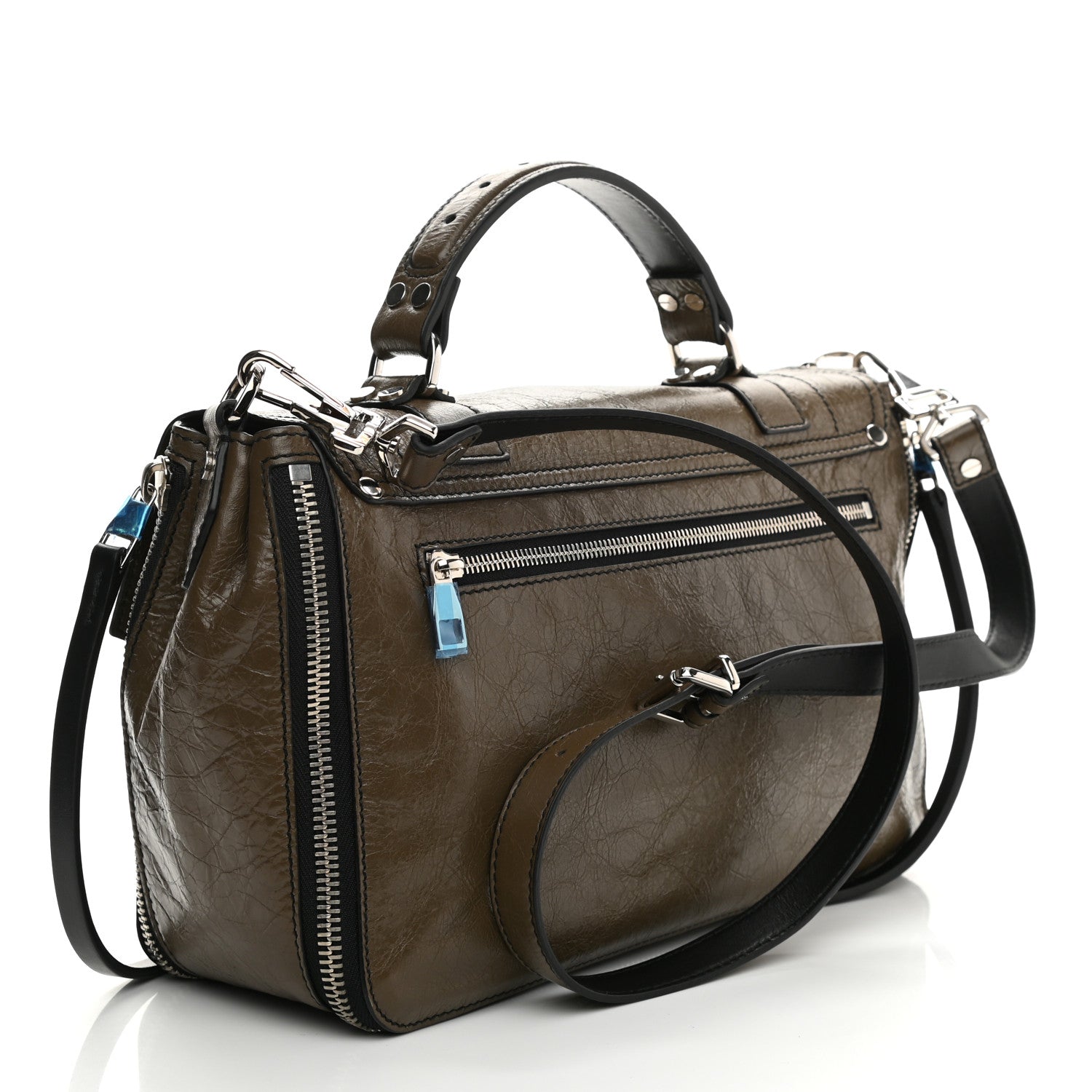 Proenza Schouler Calfskin Medium Contrast Stitching PS1 Satchel Bay Leaf 3 of 9