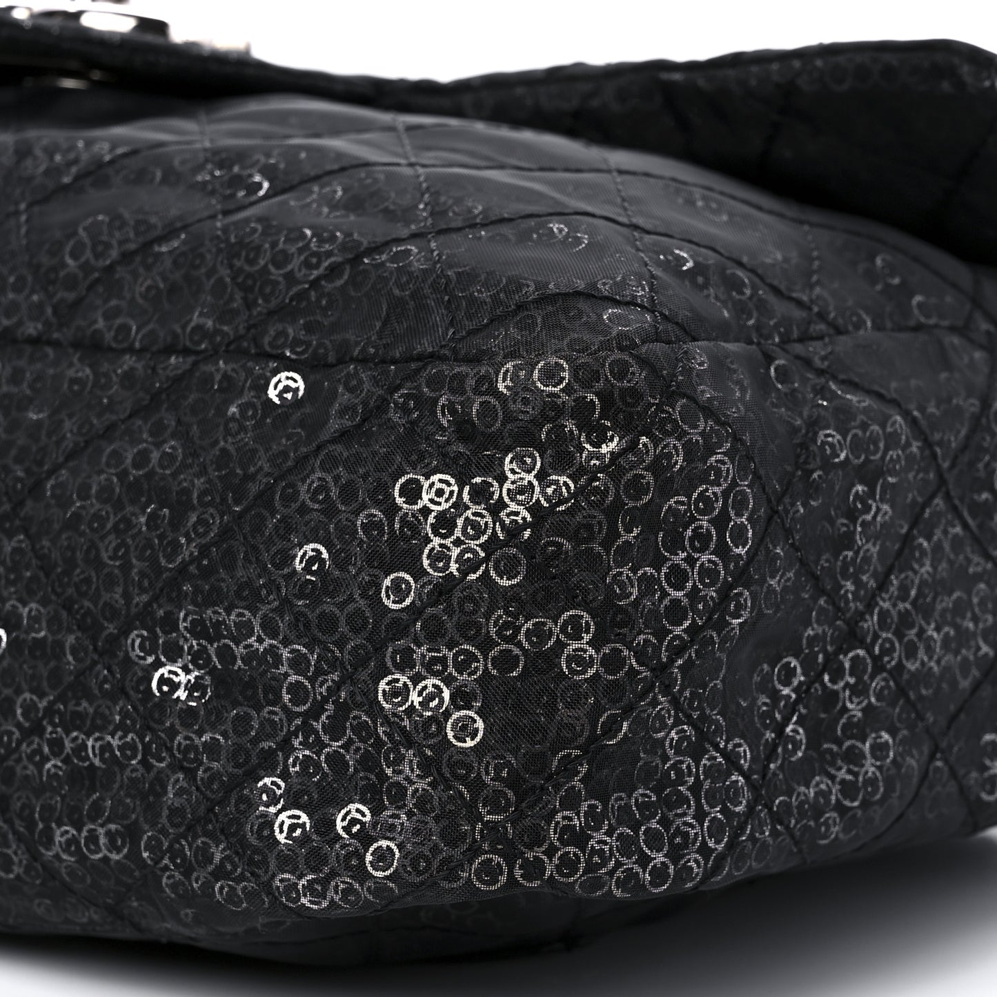 Hidden Sequin Maxi Flap Black