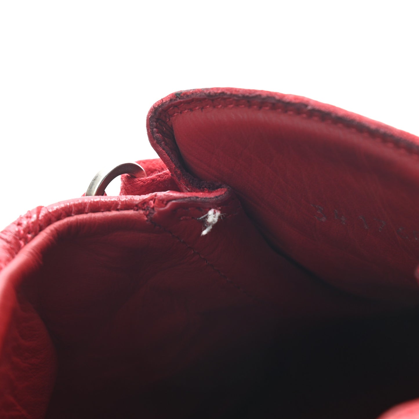 Crinkled Calfskin Womens Arena Sneaker 40 Rouge Grenade