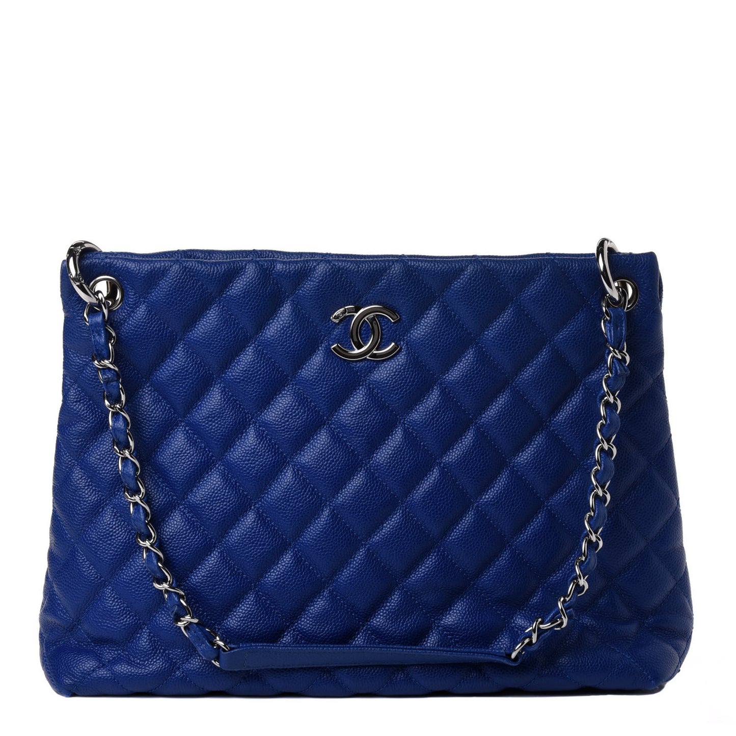 Caviar Quilted CC Shopping Tote Blue