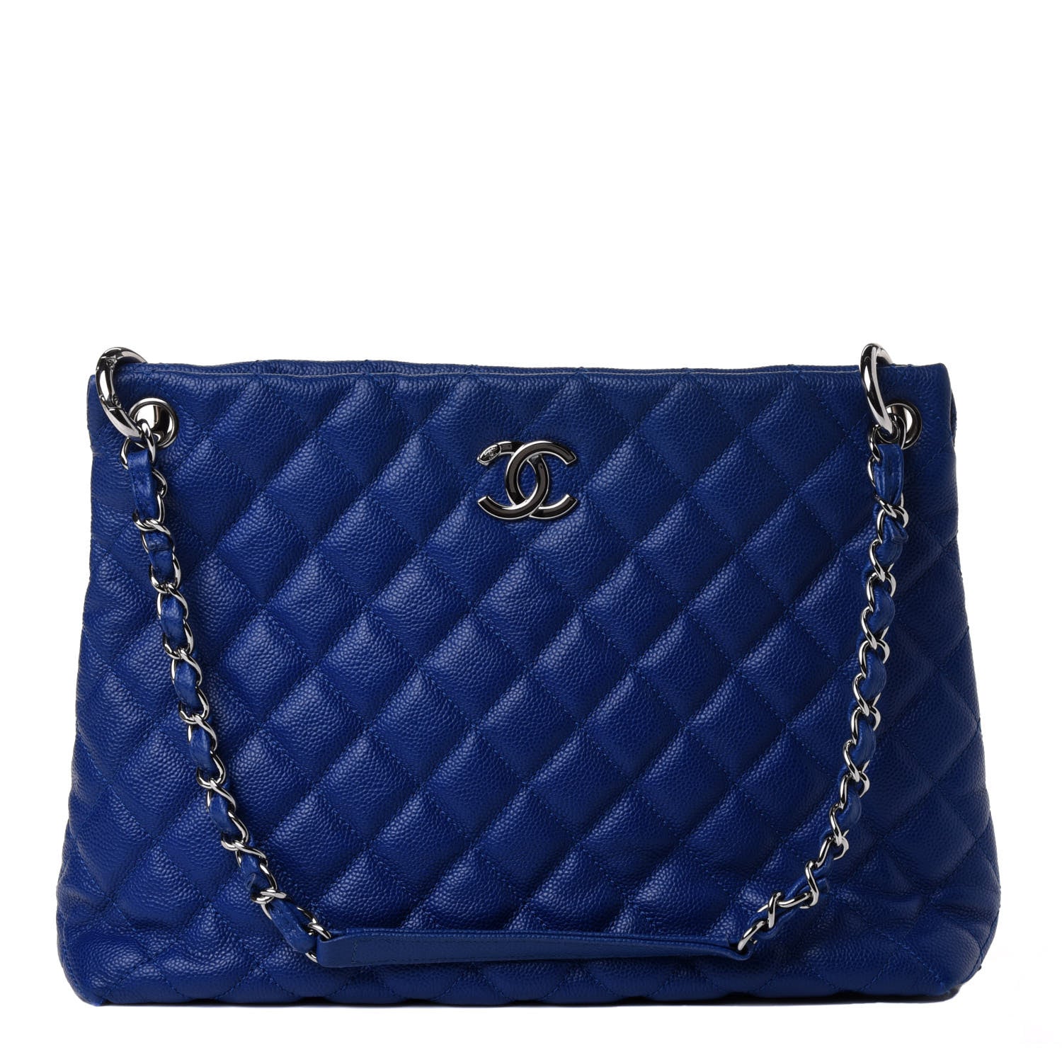 Chanel Caviar Quilted CC Shopping Tote Blue 1 of 4