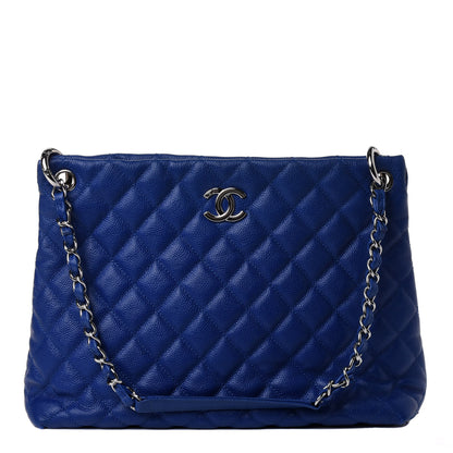 Chanel Caviar Quilted CC Shopping Tote Blue 1 of 4
