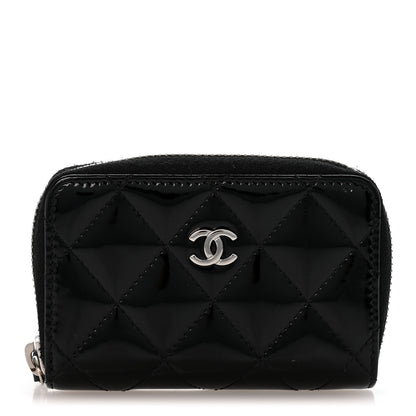 Chanel Patent Calfskin Quilted Zip Coin Purse Black 1 of 10