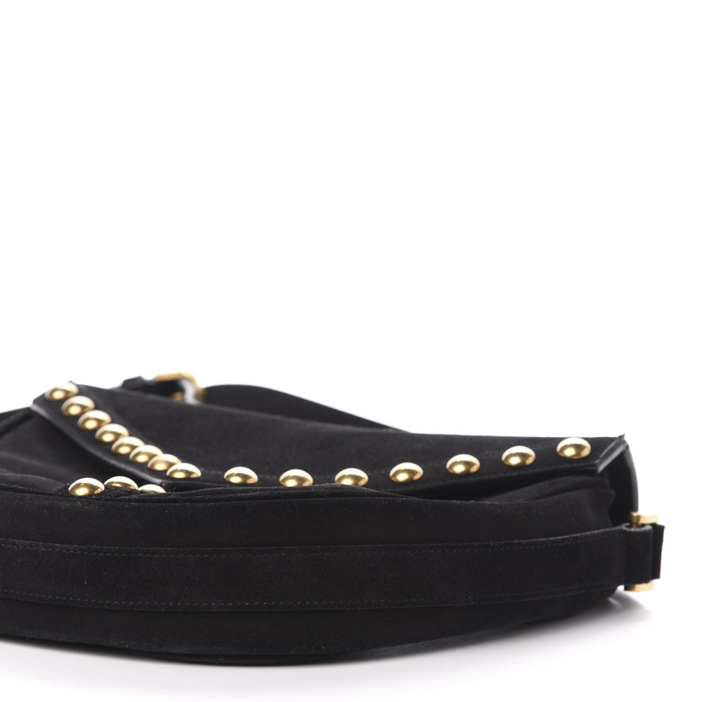 Suede Y Studs Crossbody Bag Black