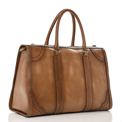 Gucci Calfskin Duilio Brogue Tote Honey 3 of 14
