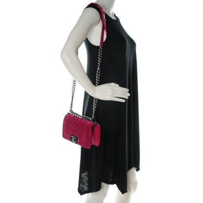Chanel Velvet Quilted Small Boy Flap Pink 2 of 8