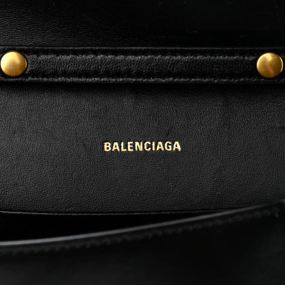 Balenciaga Shiny Box Calfskin Small Hourglass Evening Chain Bag Black 6 of 9