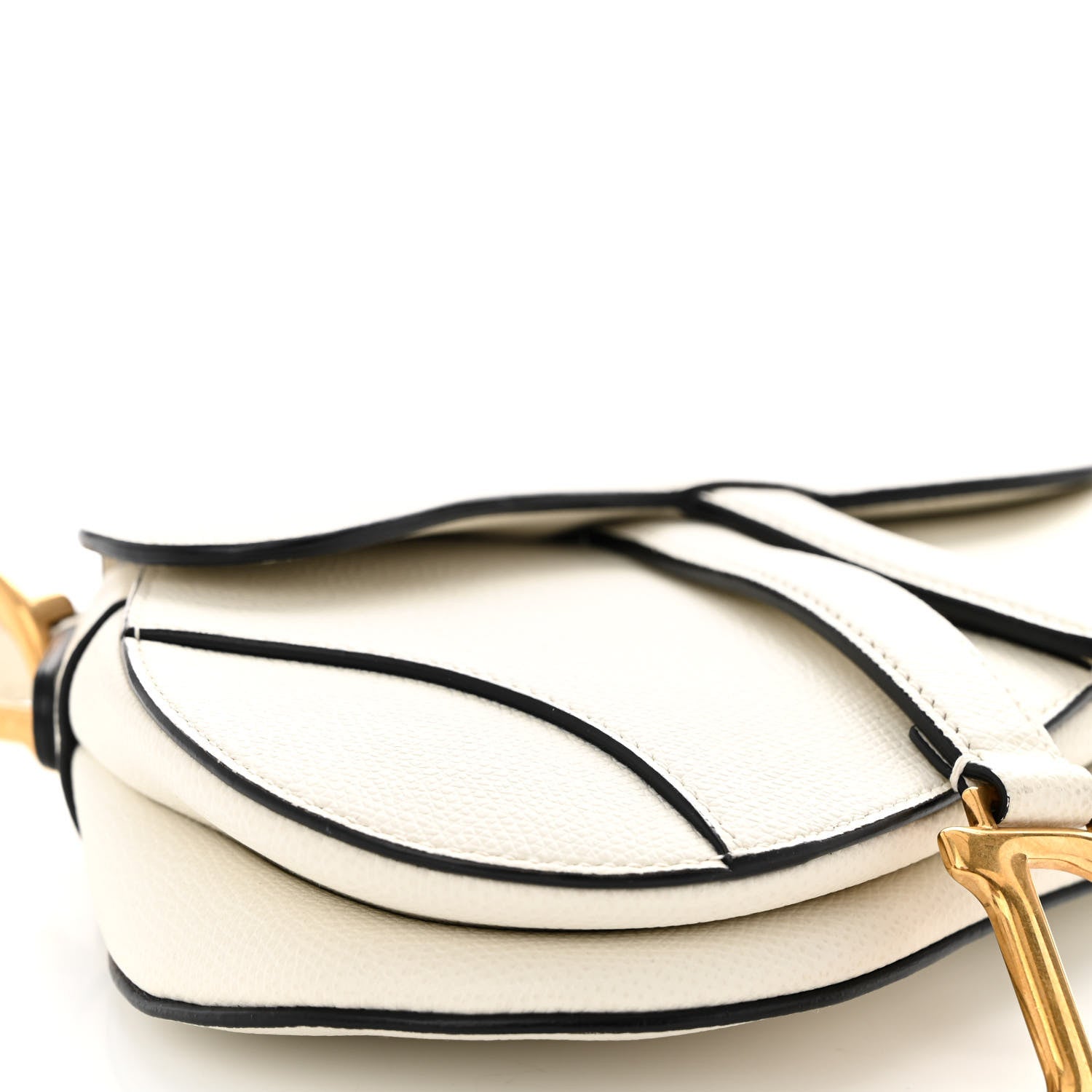 Christian Dior Grained Calfskin Mini Saddle Bag White 9 of 10