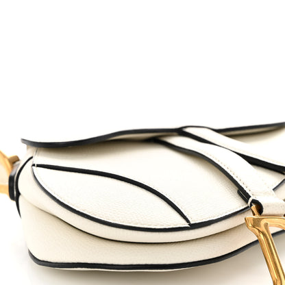 Christian Dior Grained Calfskin Mini Saddle Bag White 9 of 10
