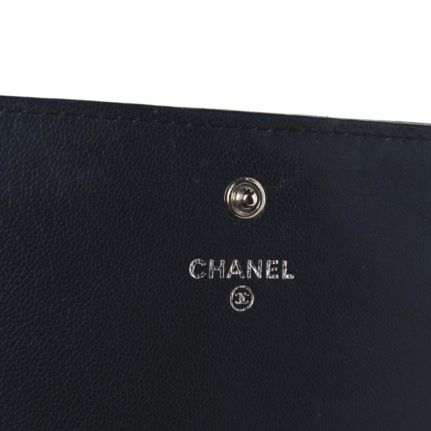 Lambskin Studded CC Flap Wallet Black