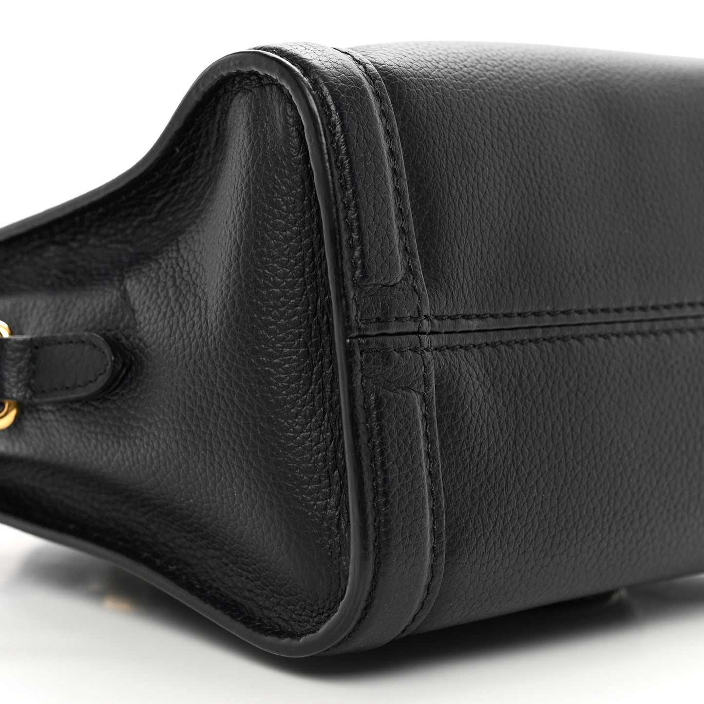 Pebbled Calfskin Mini Skull Padlock Zip Around Tote Navy