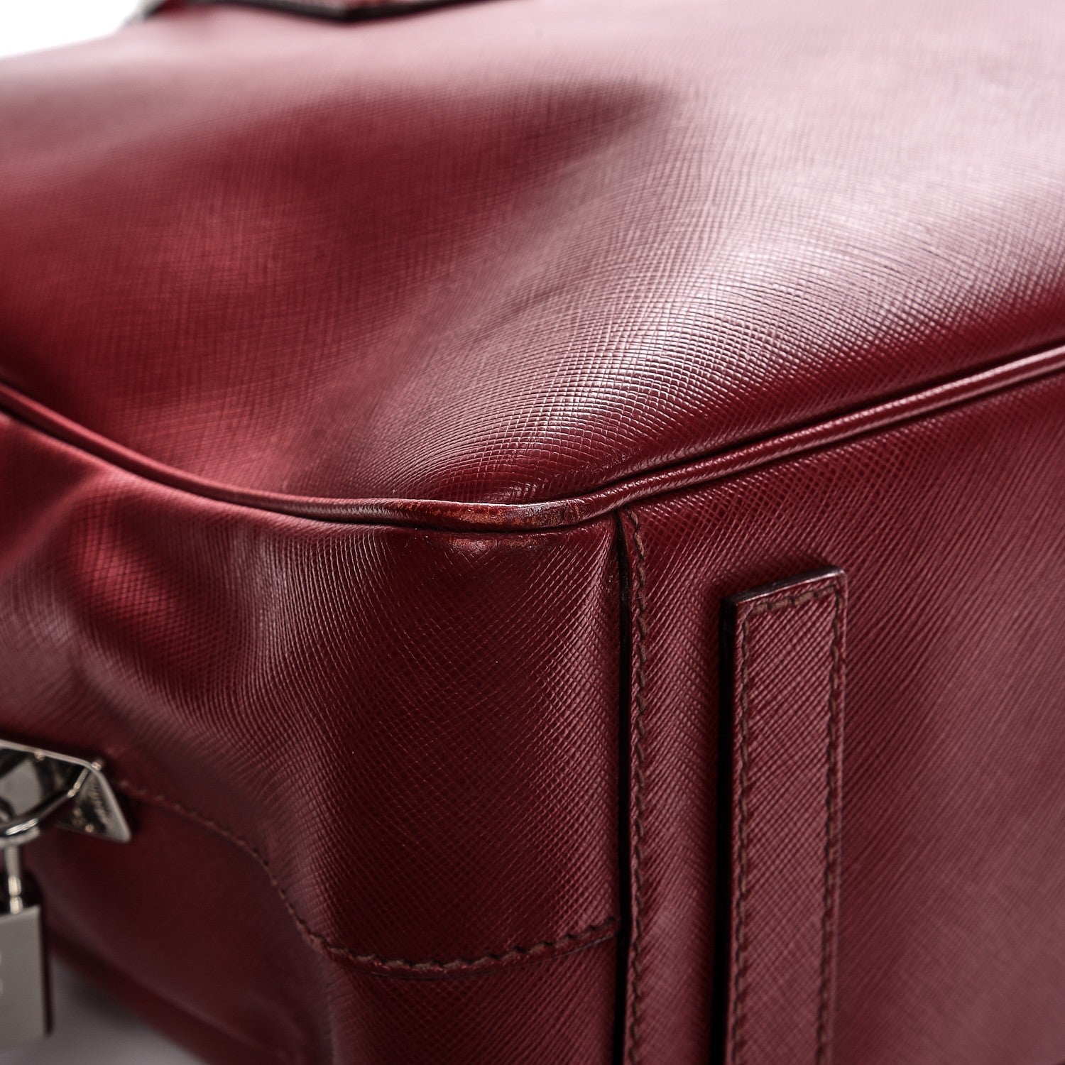 Prada Saffiano Travel Briefcase Red 10 of 12