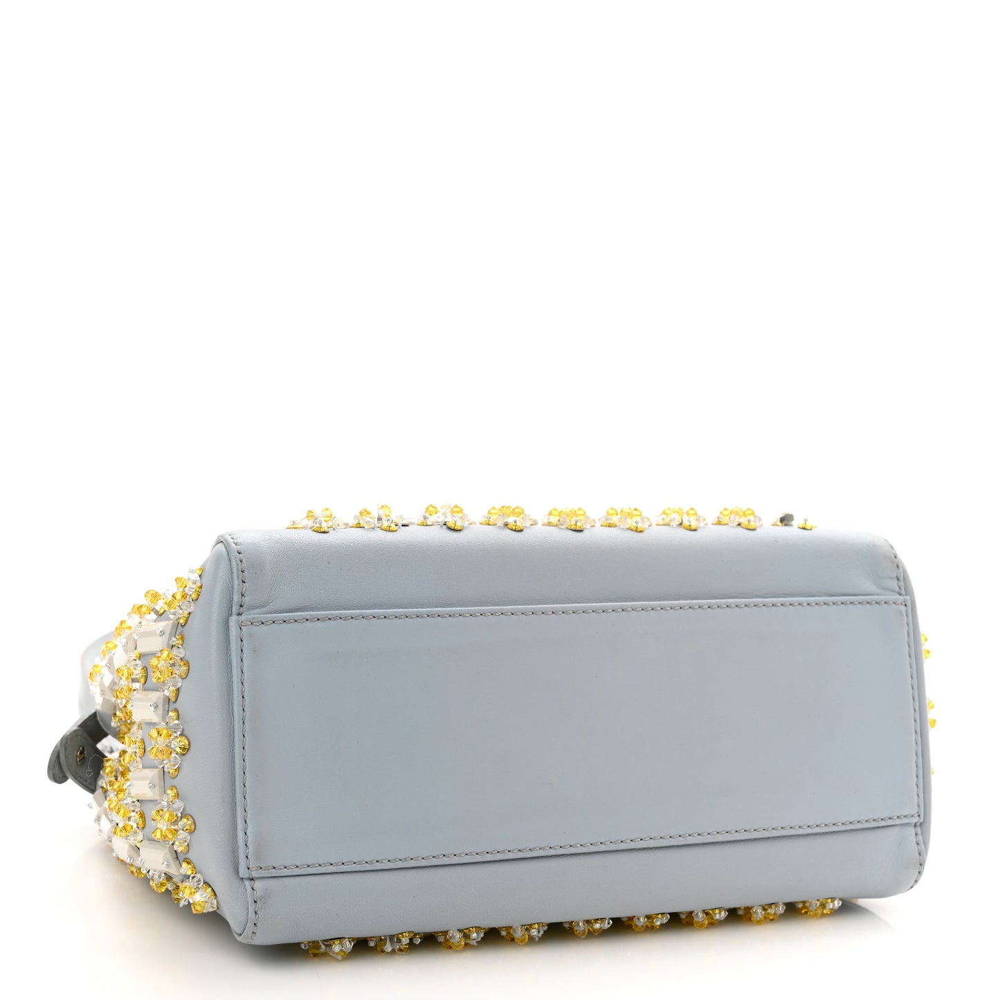 Nappa Crystal Mini Peekaboo Iconic Satchel Light Blue