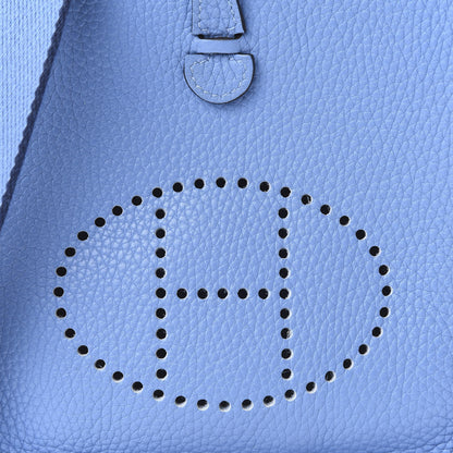Hermes Taurillon Clemence Amazone Evelyne TPM Bleu Paradis Bleu Saphir 11 of 11