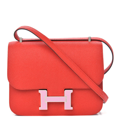 Hermes Epsom Enamel Constance 18 Rouge de Coeur Mauve Sylvestre 1 of 12