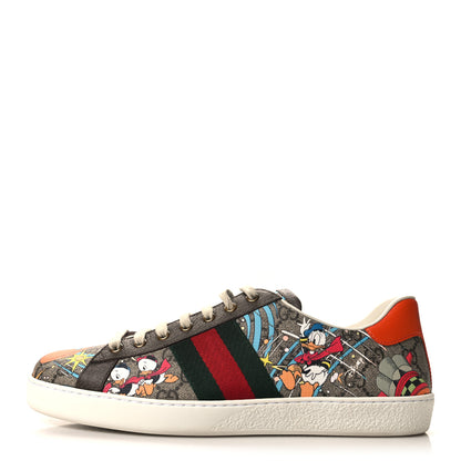 Gucci X DISNEY GG Supreme Monogram Web Donald Duck Mens Ace Sneakers 9.5 Beige New Acero Orange 1 of 9