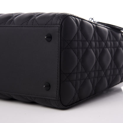 Christian Dior Ultra Matte Calfskin Cannage Medium Lady Dior Black 6 of 8