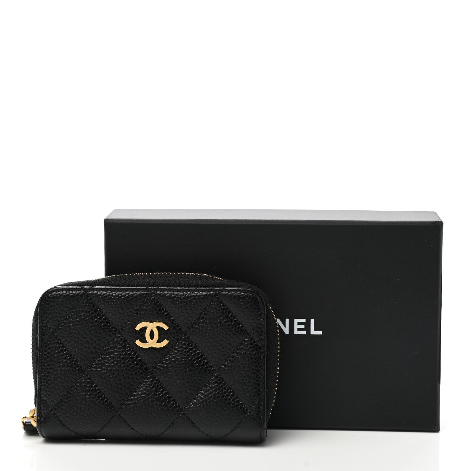 Chanel Caviar Quilted Zip Coin Purse Black 8 of 8