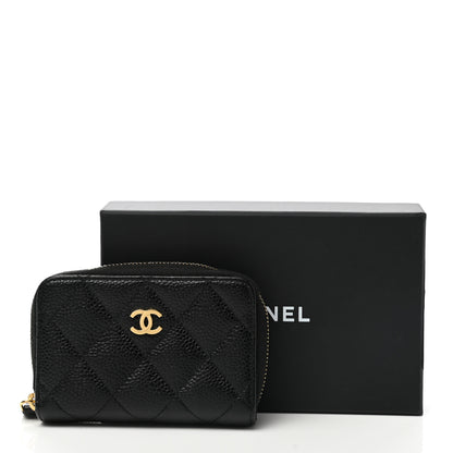 Chanel Caviar Quilted Zip Coin Purse Black 8 of 8