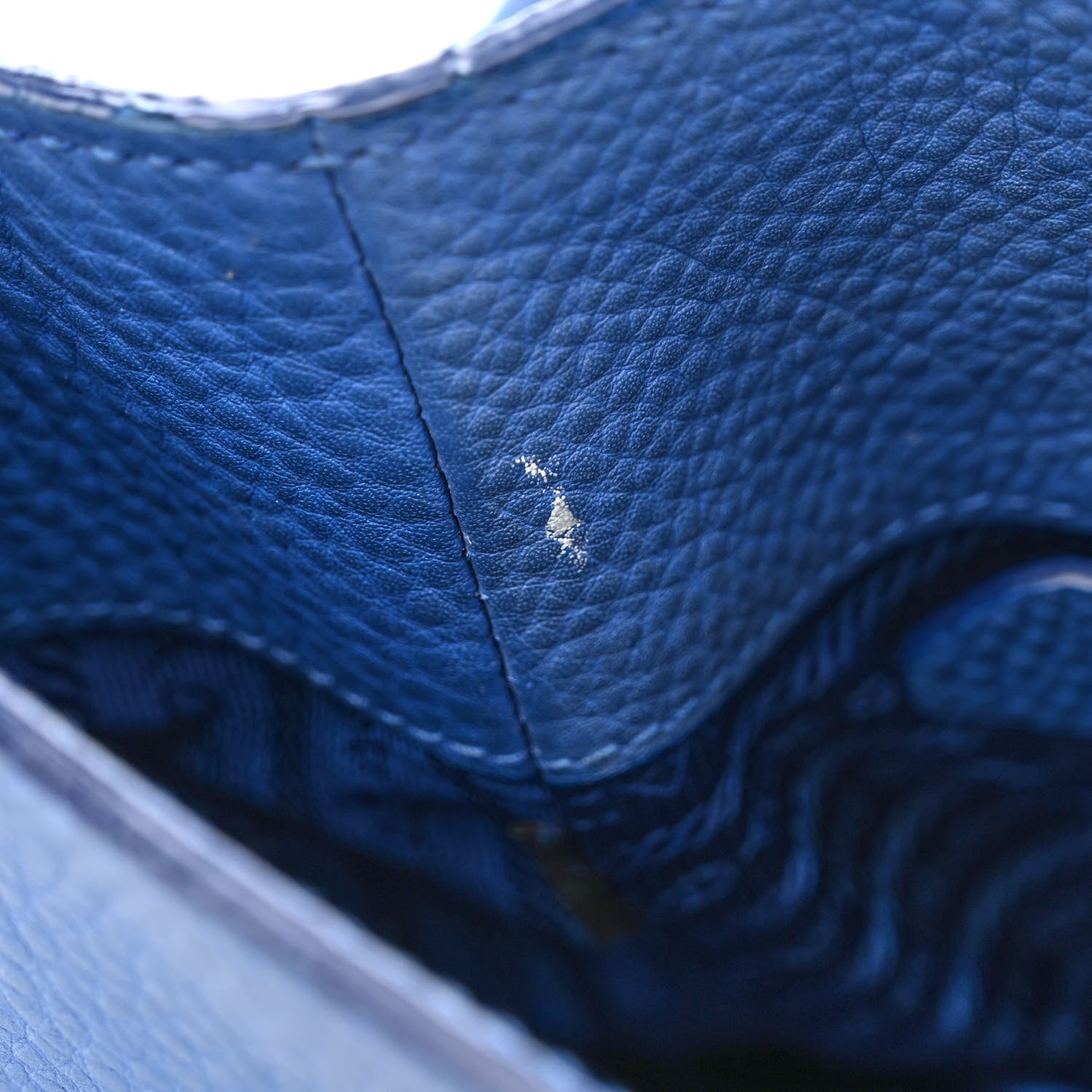 Prada Vitello Daino Side Pocket Hobo Azzurro 12 of 17