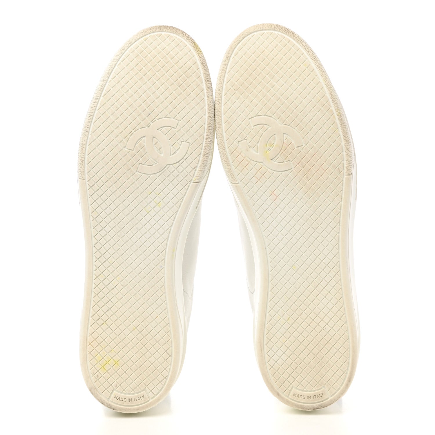 Chanel Calfskin CC Womens Sneakers 38.5 White 5 of 11