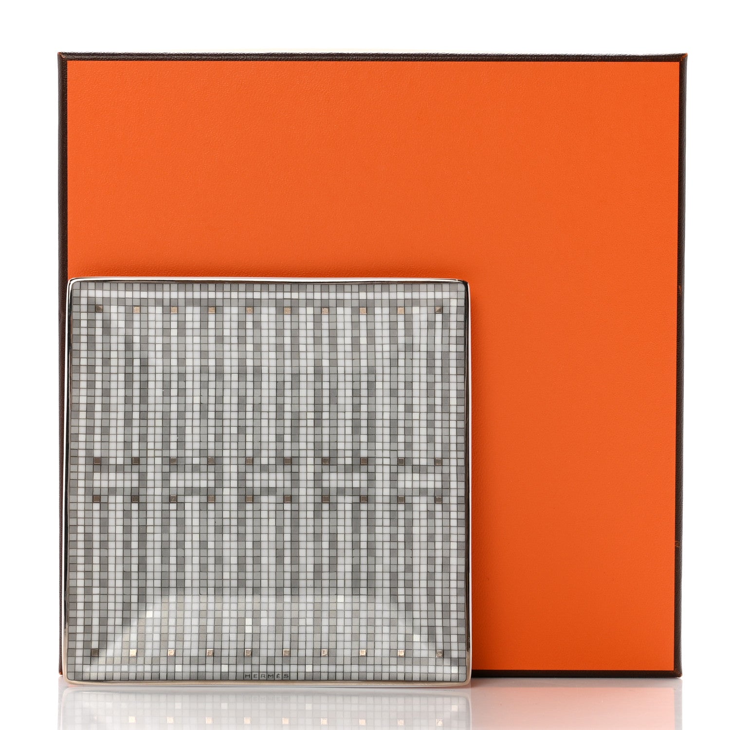 Hermes Porcelain Mosaique Au 24 Platine Square Plate N 5 of 5