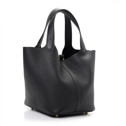 Hermes Taurillon Clemence Picotin Lock 22 MM Black 3 of 10