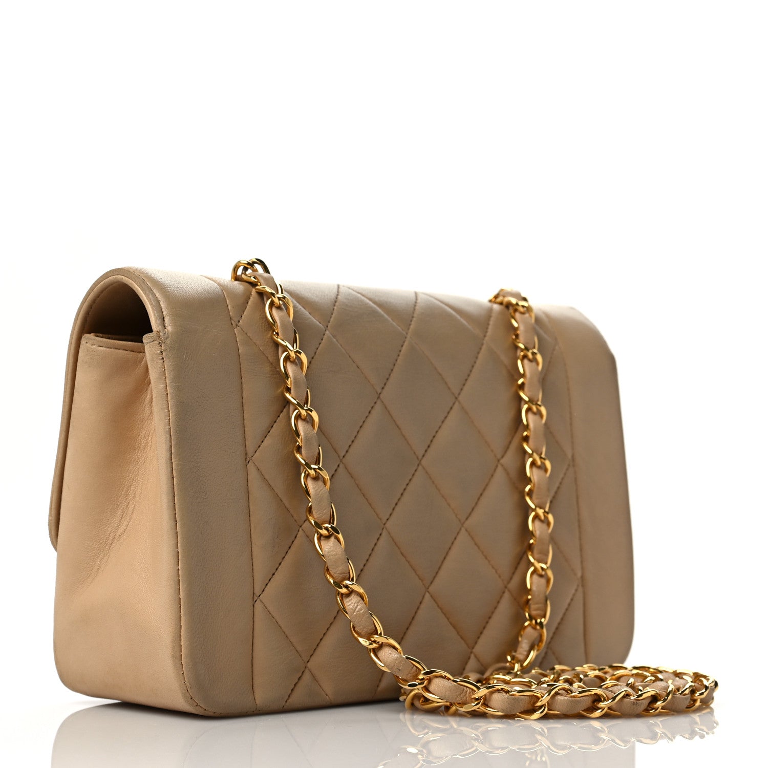 Chanel Lambskin Quilted Small Single Flap Beige 3 of 10