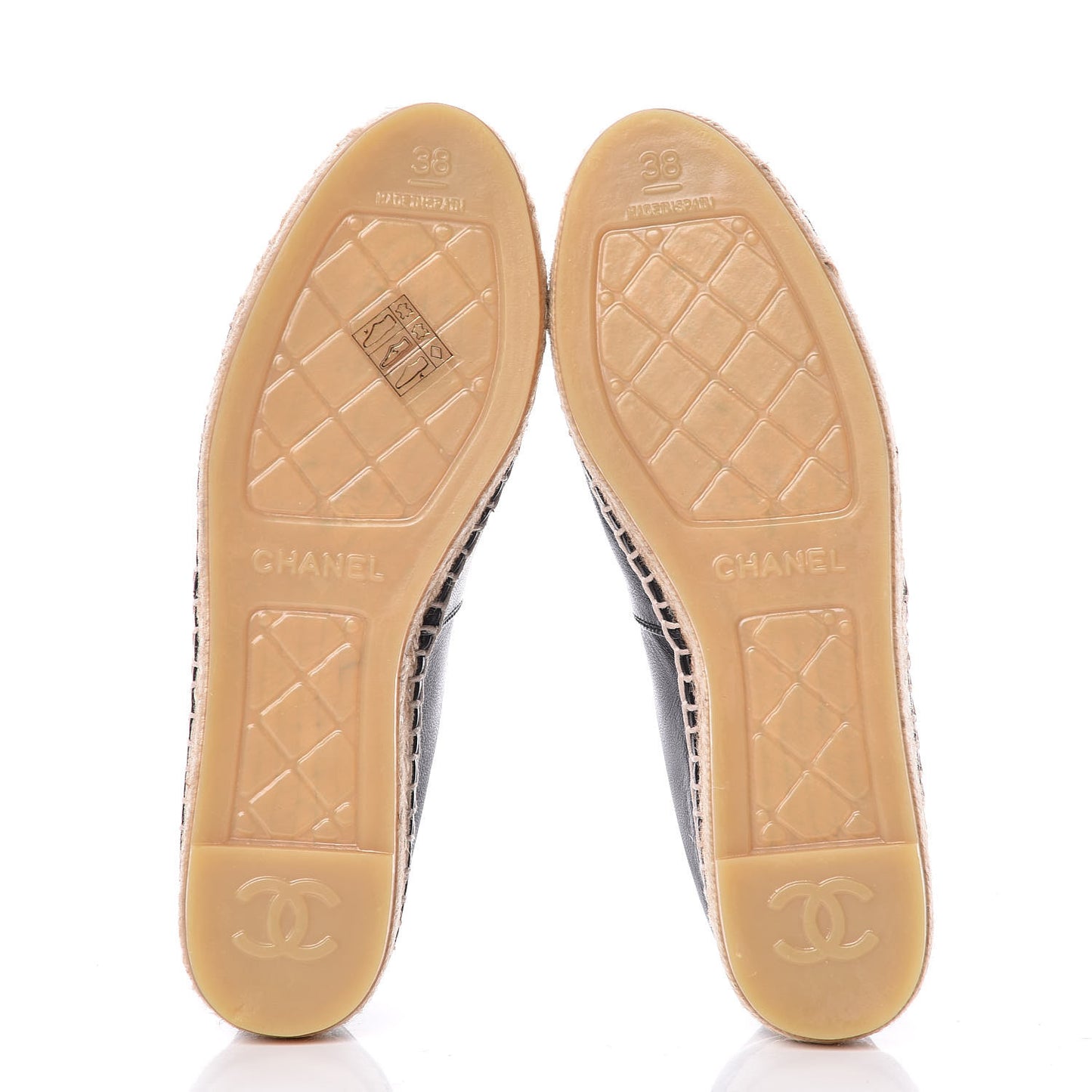 Lambskin CC Espadrilles 38 Black