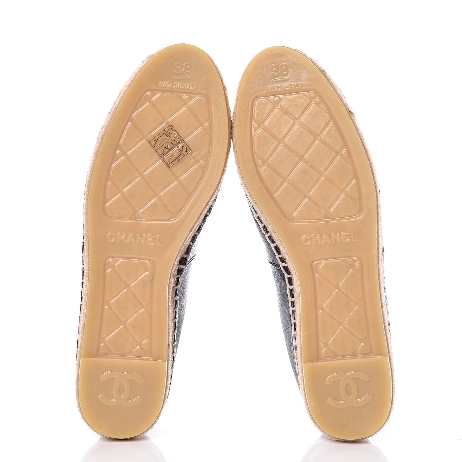 Chanel Lambskin CC Espadrilles 38 Black 5 of 11