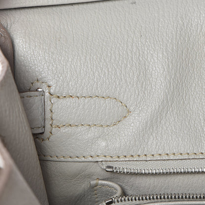 Hermes Taurillon Clemence Lizard Club Birkin 30 Gris Perle White Mykonos 18 of 38