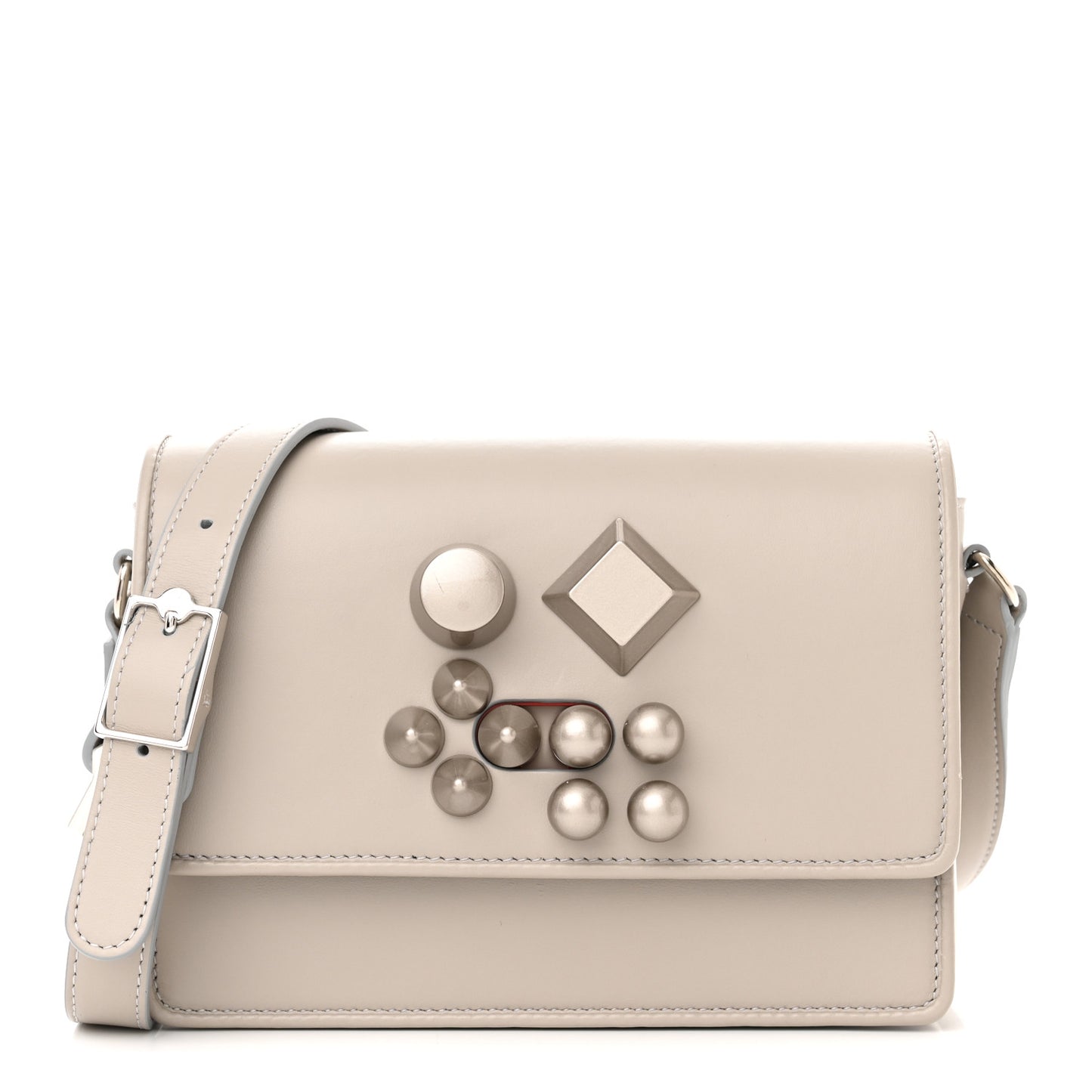 Calfskin Studded Carasky Crossbody Bag Powder