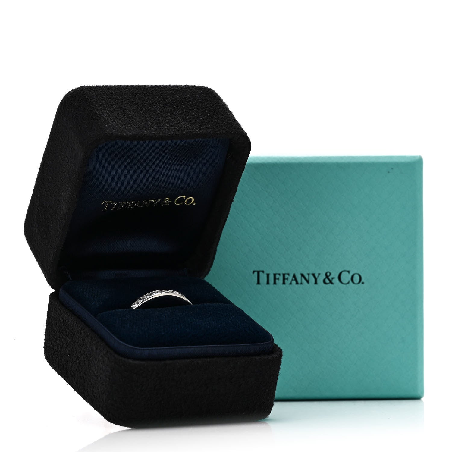 Tiffany Platinum Diamond 2.5mm Half Circle Wedding Band Ring 52 6 6 of 6